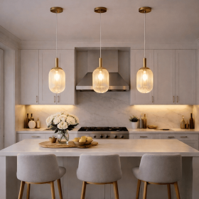 Gemma Pendant Lamp - Gold and Clear 110-120V 1PC