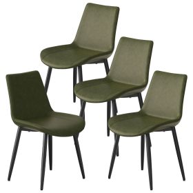 Dining Chairs Set of 4 pieces, Modern style dining chairs, PU material and metal leg frame, suitable for kitchen, living room, and dining room