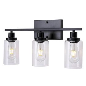 3 Light Wall Sconce Lighting with Clear Glass Shade Bathroom Vanity Lamp Fixture Modern Mounted Light for Porch Mirror Living Room Bedroom Hallwa