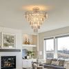 Large crystal chandelier in white chrome color, modern style chandelier, dining room, living room, bedroom (Without Bulb)