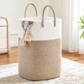 Laundry Basket,Woven Cotton Rope Laundry Hamper,Versatile Storage for Dirty Clothes,Baby Toys,and Blankets in Bathroom, Nursery,and Living Room (