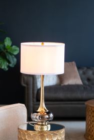 D15x29" Table Lamp with Glass Drum (Lamp Shade Assembly Required)