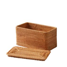 Better Homes & Gardens Brown Rattan Organizer Basket with Lid