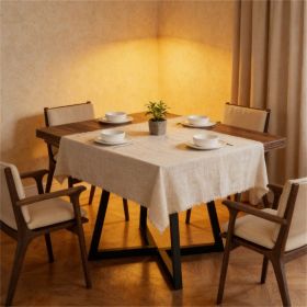 Square dining table, wooden kitchen dining table, classic design, black metal frame  (table only)