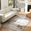 Machine Washable Area Rug 4x6, Non-Slip Modern Abstract Floor Carpet for Living Room, Bedroom, Dining Room, Mixed-Brown