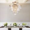 (Same as W1340P188536)Golden Luxury Crystal Chandelier Modern Chandeliers Lights Fixture Hanging Pendant Light Fixture for Dining Room Bedroom Living