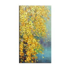 Thick Gold Money Tree 100% Hand Painted Modern Abstract Oil Painting On Canvas Wall Art  For Living Room  Home Decor No Frame (size: 150X220cm)