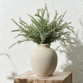 Ceramic Decorative Flower Vase | 7.48 Inch Pottery Rustic Farmhouse Boho Vase for Home Decor, Table, Living Room, Bathroom, Coffee Desk, Shelf (Color: 1007-white)